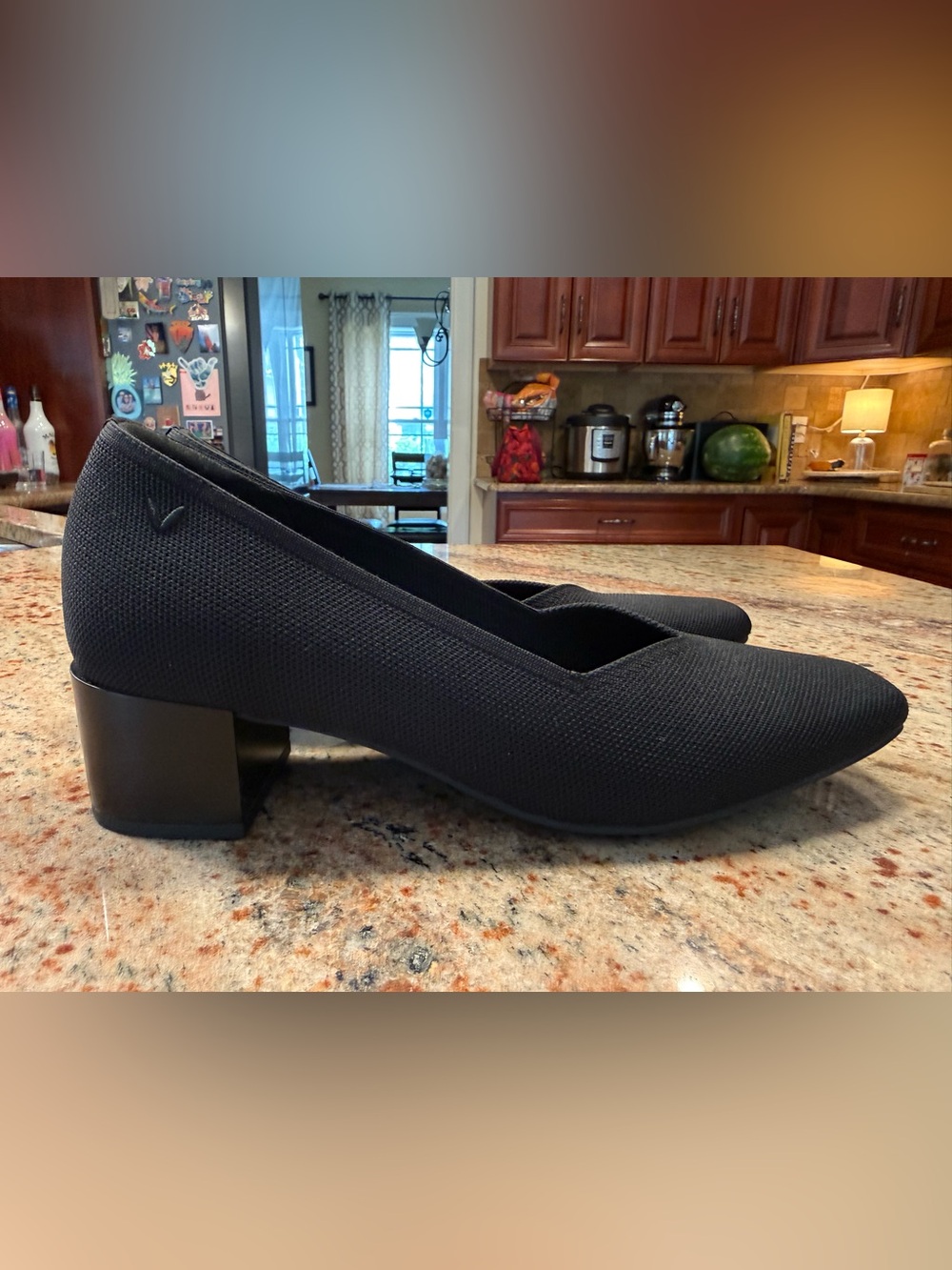 Vivaia Square Toe Chunky Heel Megan Women’s US 10.5 EU 41.5 Black Stress Free - Picture 9 of 14